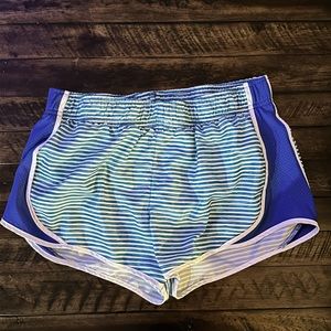 SO blue and white striped athletic shorts